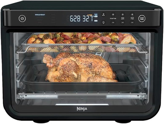 Ninja DT202BK Foodi 8-in-1 XL Pro Air Fry Oven, Large Countertop Convection Oven, Digital Toaster Oven, 1800 Watts, Black, 12 in. (Renewed)