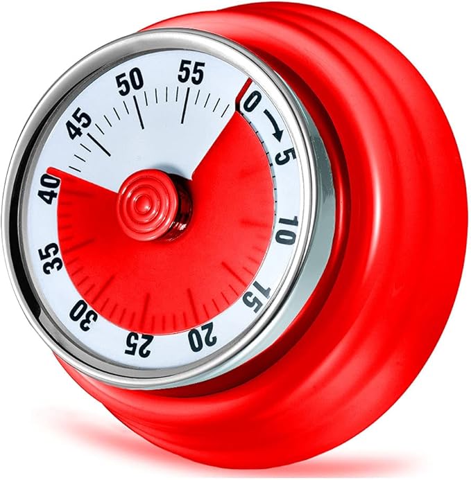 Kitchen Timer, Kitchen Countdown Cooking Timer Reminder No Battery Required Magnetic Time Management Timer Red