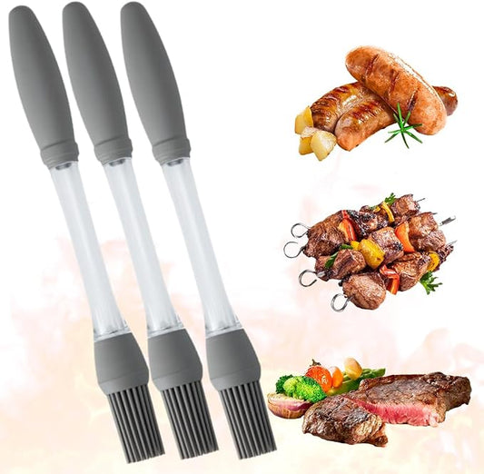 2PCS Silicone Oil Brush Basting Pastry Brush for Grilling BBQ Baking,2025 Silicone Oil Brush Basting Brush for Cooking,Pastry Brushes for Baking Cooking Kitchen Gadget Home Outdoor Use (3PC)