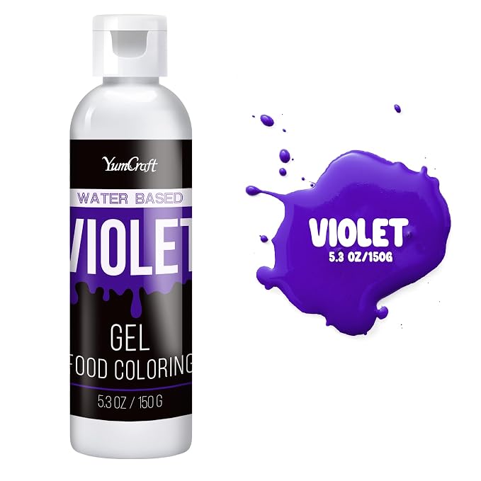 Food Coloring Gel - Vibrant Color Gel Food Coloring for Cake Decorating, Baking, Easter Egg, Icing - Tasteless Food Color Dye for Fondant, Cooking, Airbrush (Violet, 5.3oz)