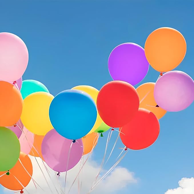 Voircoloria 120pcs Colorful Balloons 12inch Rainbow Latex Balloons for Boys Girls Birthday Baby Shower Gender Reveal Wedding Decorations