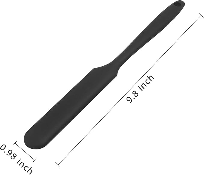 KUFUNG Silicone Spatula, BPA Free & 480°F Heat Resistant, Non Stick Rubber Kitchen Spatulas for Cooking, Baking, and Mixing (1x10 inch, Black)