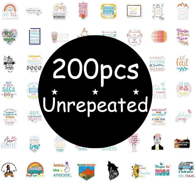 Spanish Motivational Stickers | Spanish Boho Quotes for Scrapbook,Water Bottles,Laptop,Planners & Journals | Positive Gifts for Teen,Adult,Teacher