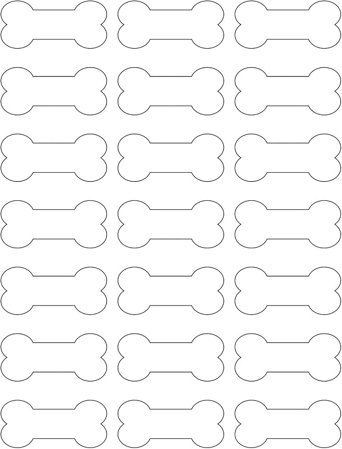 Dog Bone Stickers and Labels, 2.4 x 1.1 Inches, 105 Printable Bone Shaped White Sticker Labels for Dog Treat Packaging, Small Self-Adhesive Label Sheets, Pet Bakery (Uncoated White, 105 Labels)