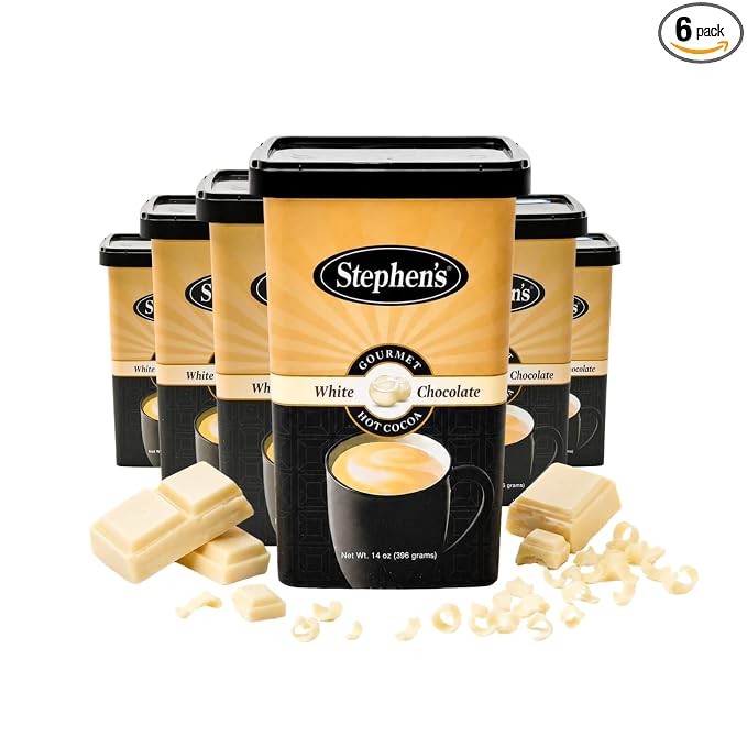 Stephen's Gourmet White Chocolate Hot Cocoa Mix, Rich & Creamy Premium Hot Chocolate, 14 oz (Pack of 6)