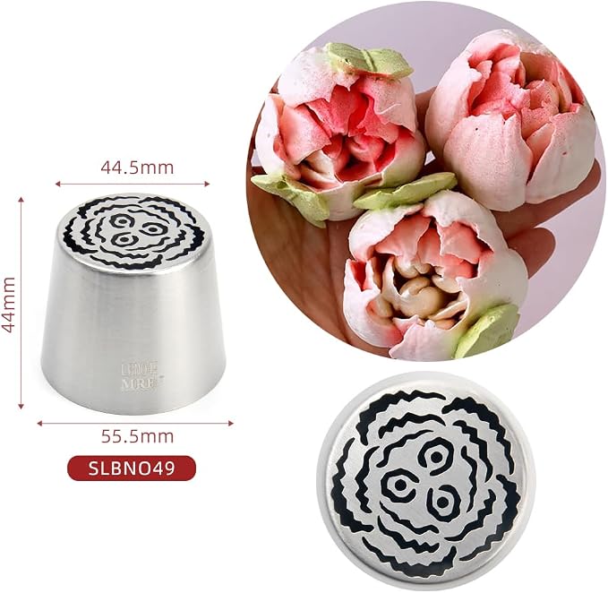 1 Piece Stainless Steel XXL Russian Flower Icing Tips,Pastry Frosting Piping Nozzles for Marshmallow Bouquet,Cake Decorating Piping Tips,Flower Frosting Nozzles for Decorating