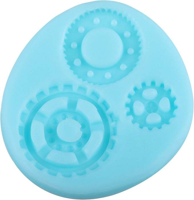 Steampunk Gear Fondant Mold Gear Silicone Molds for Cake Decorating Cupcake Topper Chocolate Candy Gum Paste Polymer Clay