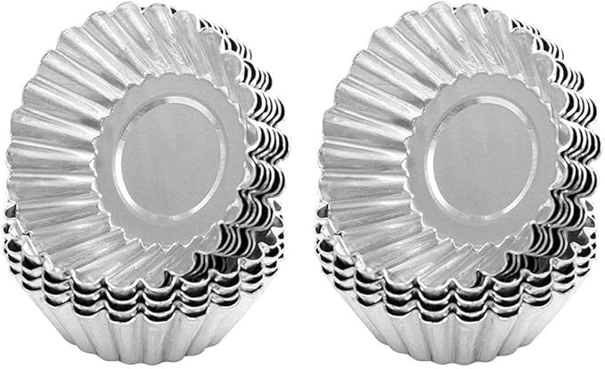 JTLB Egg Tart Mini Aluminum Cake Muffin Tins Pans Non Stick Cupcake Kitchen Reusable Baking Tools (20*Egg Tart Mo LDS)