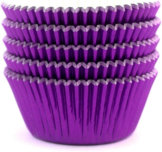 Foil Cupcake Liners 100 Pcs (Dark Purple)