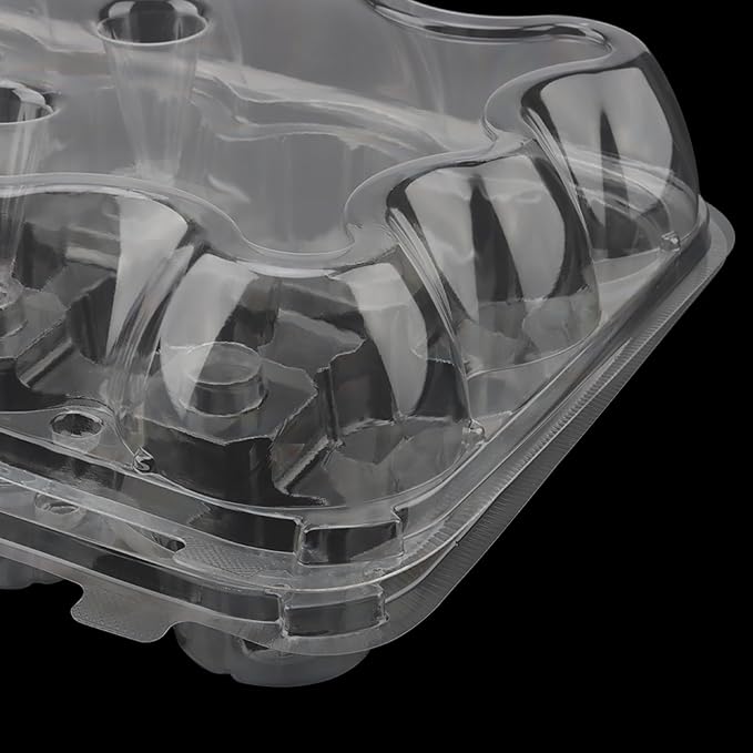 HOIGON 20 Pack Clear Cupcake Containers 12 Count, Plastic Dozen Cupcake Boxes with Dome Lid, Disposable Cupcake Carrier Holders for Display and Transport
