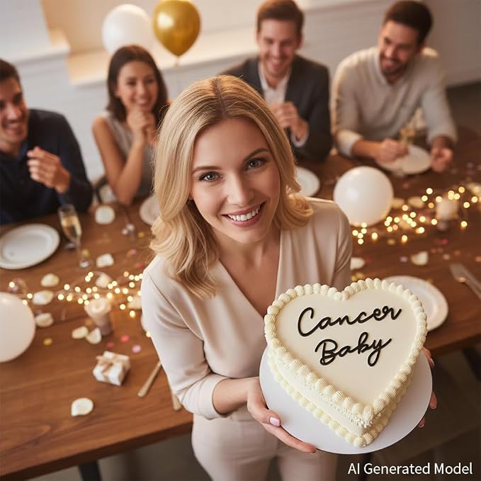 Cancer Cake Topper – Zodiac Birthday Decoration for Cancer Season, Horoscope Party Supplies for Baby or Adult Birthday (Cancer Baby black)