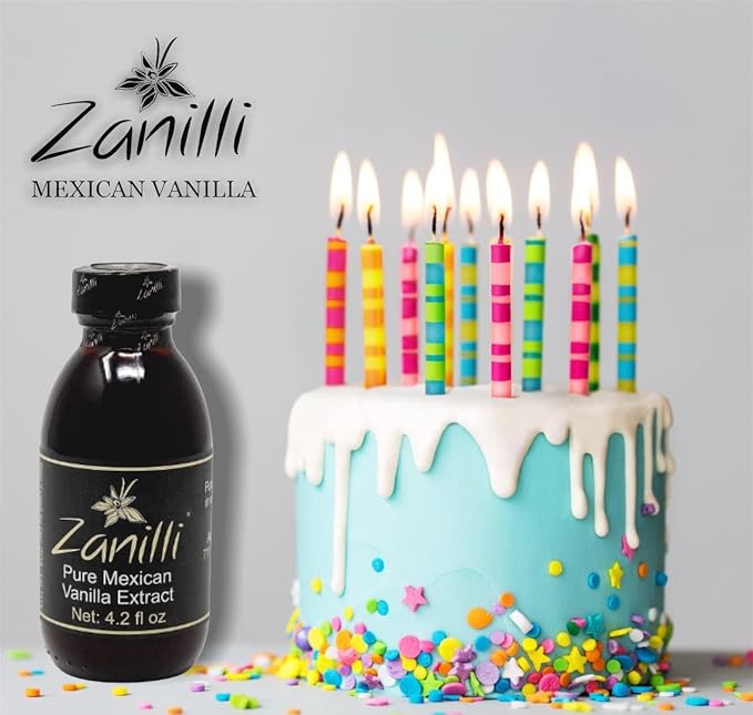 Zanilli Mexican Vanilla Extract - 4.2fl oz - Pure Vanilla Extract for Baking - No Sugar Added - Gluten Free