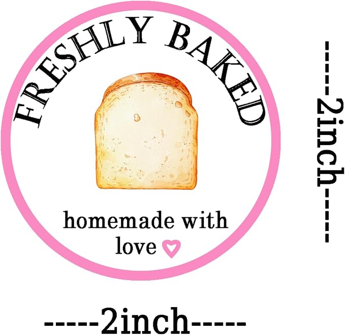 500 Pcs Homemade Bread Stickers 2 Inch Sourdough Bag Sticker Baking Labels for Gift Bakery Business Stickers Baked Goods Packing