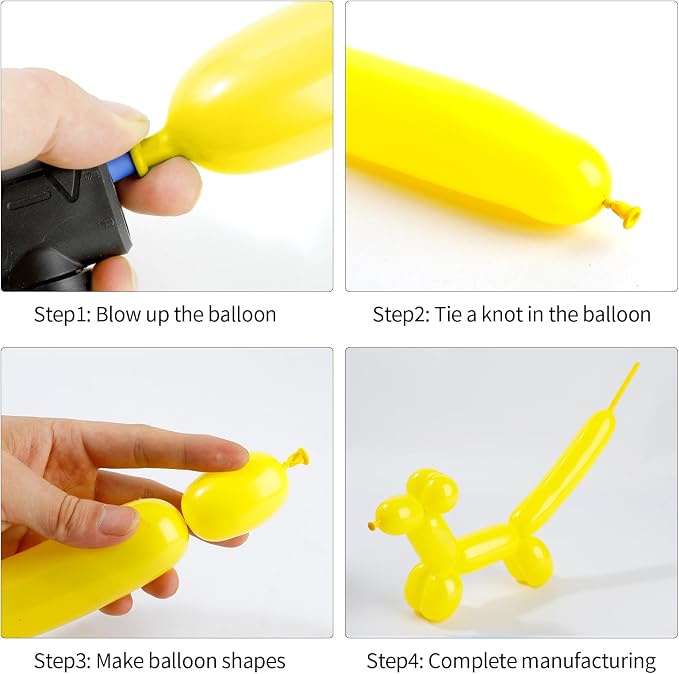 ZNHIS 260 Balloons, 100pcs Long Balloons, Yellow 260 Balloons, Long Balloons for Balloon Arch, Balloon Animals Kit, Balloons for Balloon Animals, Long Balloons Twisting Balloons