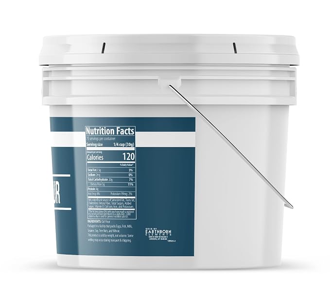 Earthborn Elements Oat Flour 1 Gallon Bucket, Baking, Versatile (5 Pound)