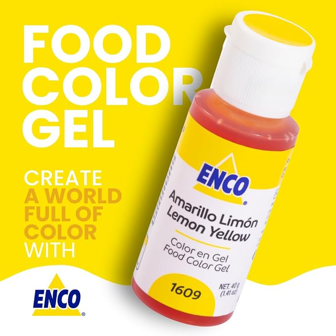 ENCO Food Coloring Gel Lime Yellow 1.41 oz (40g) Concentrated, Vegan