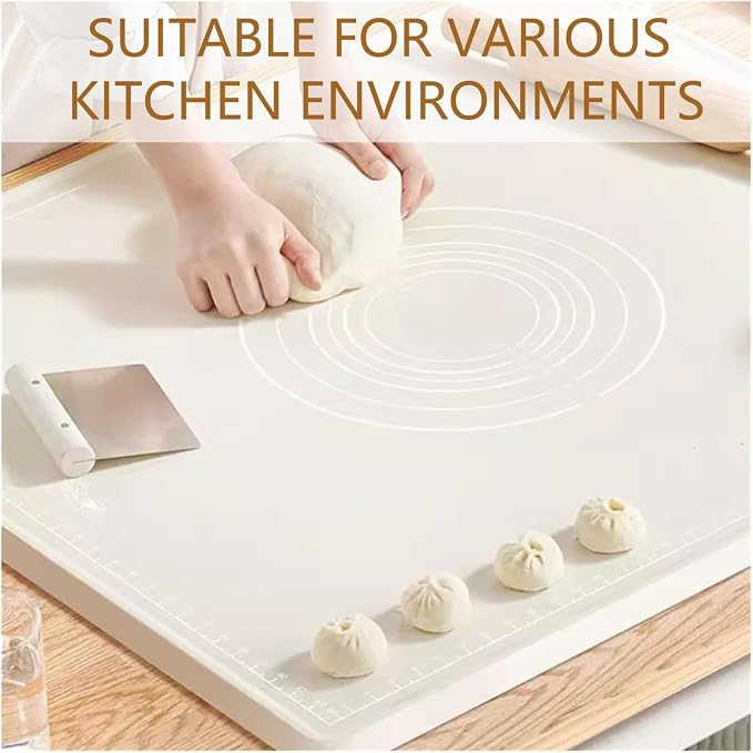 Silicone Pastry Mat 28" x 20" Non Stick Silicone Baking Mat Extra Thick Pastry Mat with Measurements Food Grade Pastry Mats for Rolling Dough,Bread,Pie,Cookies,Pizza and fondant,Food Grade Baking Mat