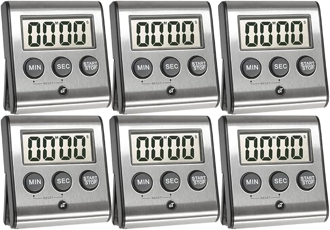 Elegant Digital Kitchen Timer Stainless Steel - Loud Alarm - Model eT-23