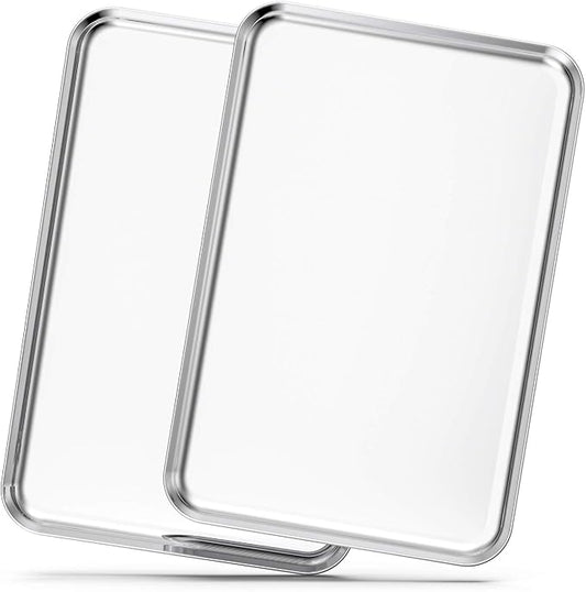Baking Sheets Set of 2, Bastwe 20 inch Stainless Steel Bakeware Baking Pans, Healthy & Nontoxic & Rustproof & Easy Clean & Dishwasher Safe