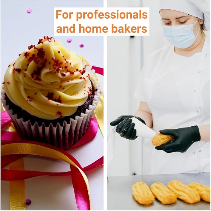 XXL 24 Inch Disposable Piping Bags 100 Pack - Extra Large Pastry Bag, Thick Anti-Burst, Food Grade HDPE,Knot to Seal, Non-slip Grip,For Icing Frosting Decorating Cake Cupcake Cookie