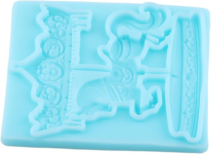 Carousel Fondant Mold Carousel Silicone Chocolate Mold for Cake Decorating Cupcake Topper Chocolate Candy Gum Paste Polymer Clay