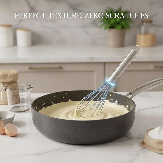 Mix Batters and Sauces with This 13-Inch Silicone Whisk Featuring Coated Wires