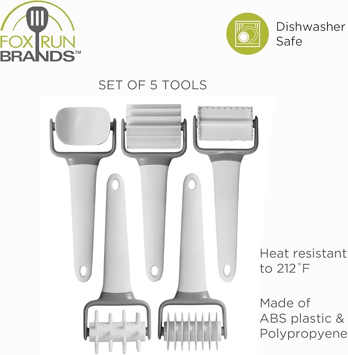 Fox Run Pastry and Pasta Wheels, Set of 5 Dough Cutter Tools