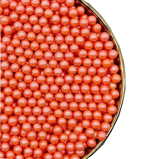 Orange Sprinkles Edible Pearls,130g 4.6OZ Cake Sprinkles,Cookie Sprinkles,Sugar Pearl, Edible Candy Pearls for Cake Cupcake Decorationg (7mm-Orange)