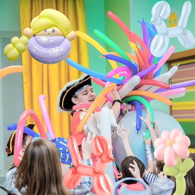 Macaron Long Balloons 100 Pack