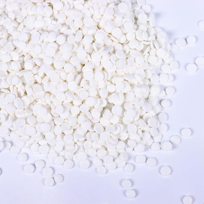 White Sprinkles, White Confetti Sprinkles for Cake Decorating, Round Sprinkle for Cupcakes, Ice Cream, Donut, Cookies, Chocolate(120g/4.23oz)