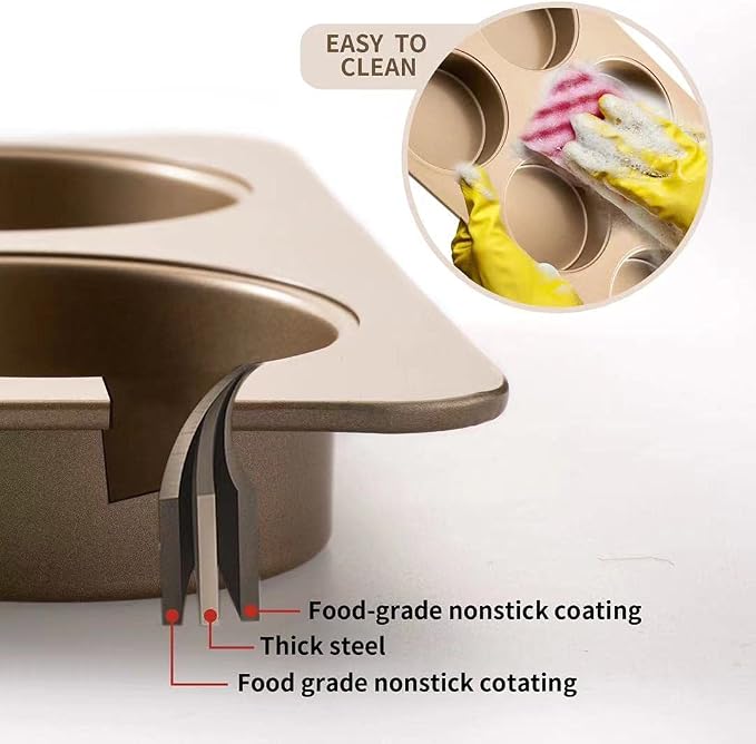 Yomvzake Hamburger Bun Pan Deep Dish Cookie Pan, Nonstick Hamburger Bread Forms 4 Inch Cake Pan Mini Round Disc Pan for Baking Burger Buns English Muffin Whoopie Pies Muffin Top