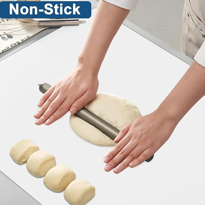 Large Silicone Mat, 48"x32"(120cmx80cm) Silicone Mats for Kitchen Counter, Non-Slip Heat Resistant Mat, Kitchen Counter Mat, Waterproof Countertop Protector for Craft, Light Brown