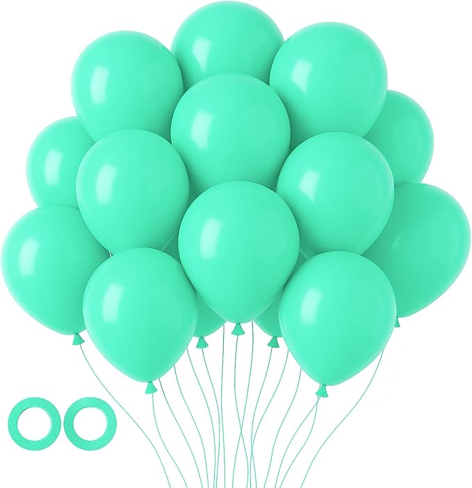 Voircoloria 105pcs Teal Balloons 12inch Party Latex Balloons for Boys Girls Birthday Baby Shower Gender Reveal Wedding Sunflower Party Decorations