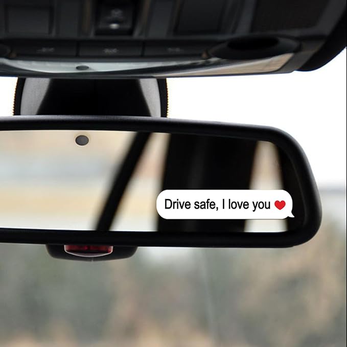 5 x Drive Safe I Love You Car Mirror Decal Colorful Stickers for Cars Rearview Mirror Decal for Women Cute Decals Vinyl Affirmation Stickers for Window, Mirror, Tumbler, and Water Bottle