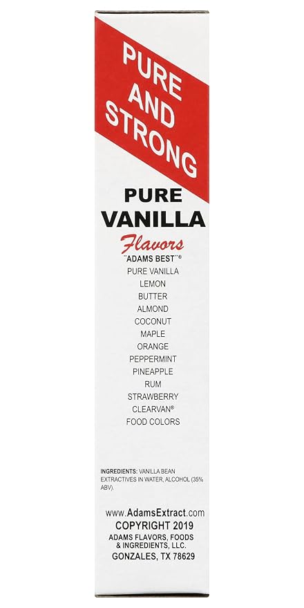 Adams Extract Pure Vanilla Extract, True Fruit Flavor, Gluten Free, 1.5 FL OZ Glass Bottle (Pack of 1)