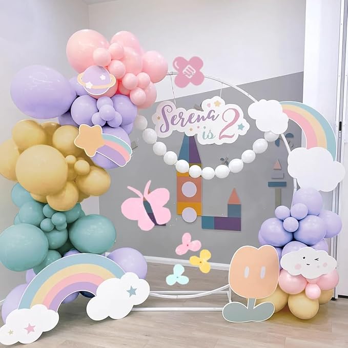 Blue Purple Pink Nude Balloon Garland Arch Kit, 160Pcs Latex Balloons Different Size Balloons 18 12 10 5 inch for Birthday Baby Shower Wedding Bridal Shower Party Decorations