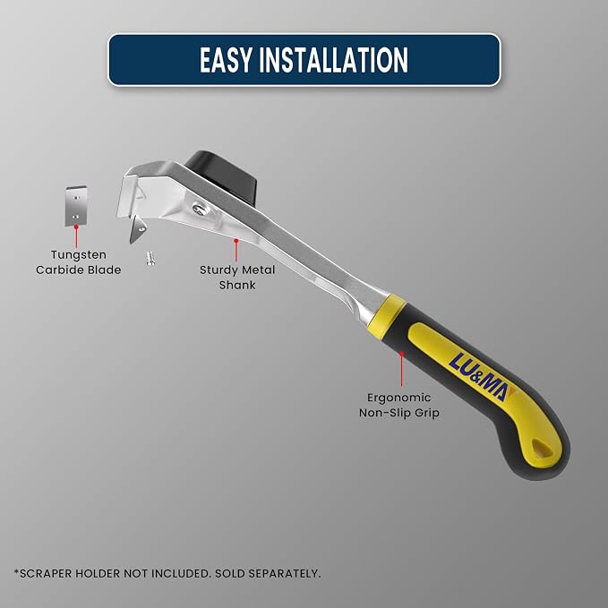 LU&MN Carbide Scraper Replacement Blades, 2" / 50×12×1.5mm Double-Edged Reversible Blades, Fits Most Handheld Paint, Glue& Grout Scrapers, 10Pieces