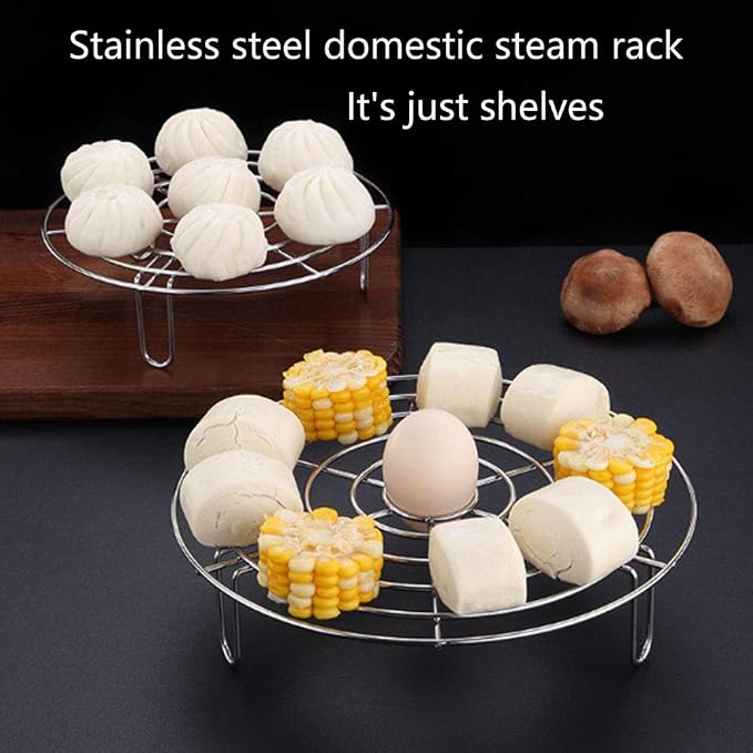 Steam Rack, Heavy Duty Steaming Rack Stand, Stainless Steel Round Steamer Cooling Rack Trivet, Pot Steamer Insert Food Stand, Steaming Cookware Accessories(Size:27.5cm/10.83in)