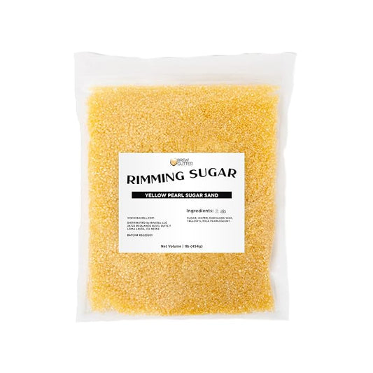 Brew Glitter - Yellow Pearl Rimming Sugar (1LB, 1x Resealable Bag) Cocktail Garnish for Mixed Drinks & Refreshments