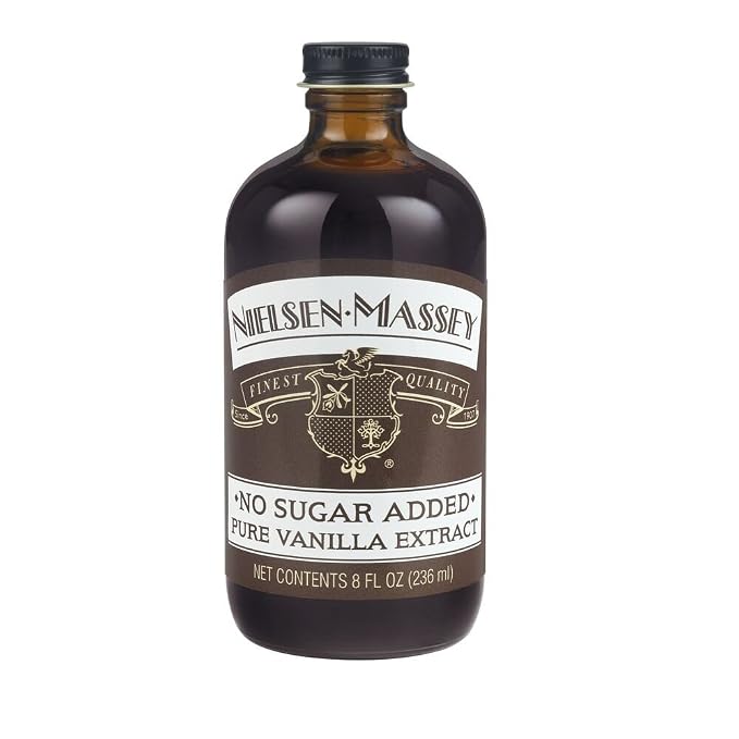 Nielsen-Massey No Sugar Added Pure Vanilla Extract for Baking and Cooking, 8 Ounce Bottle