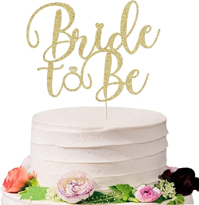 Glitter Bride to Be Cake Topper - Bridal Shower Cake Topper,for Wedding Shower;Engagement;Bachelorette;Hen Party Decorations (golden)