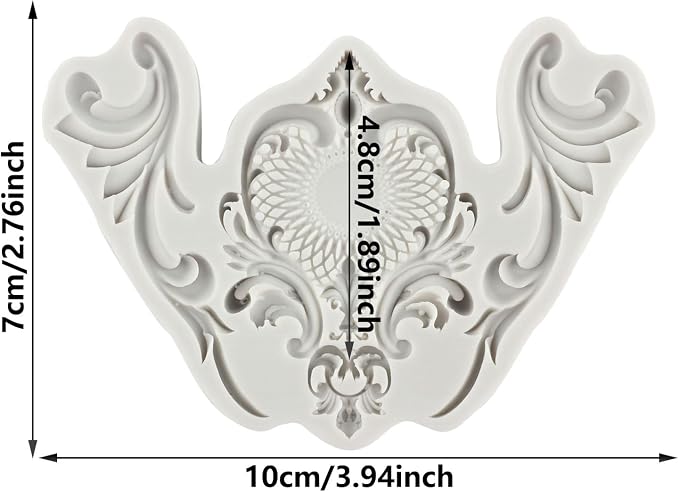 Baroque Silicone Molds Border Chocolate Scroll Fondant Mold For Sugar Cake Decorating Cupcake Topper Gum Paste Polymer Clay