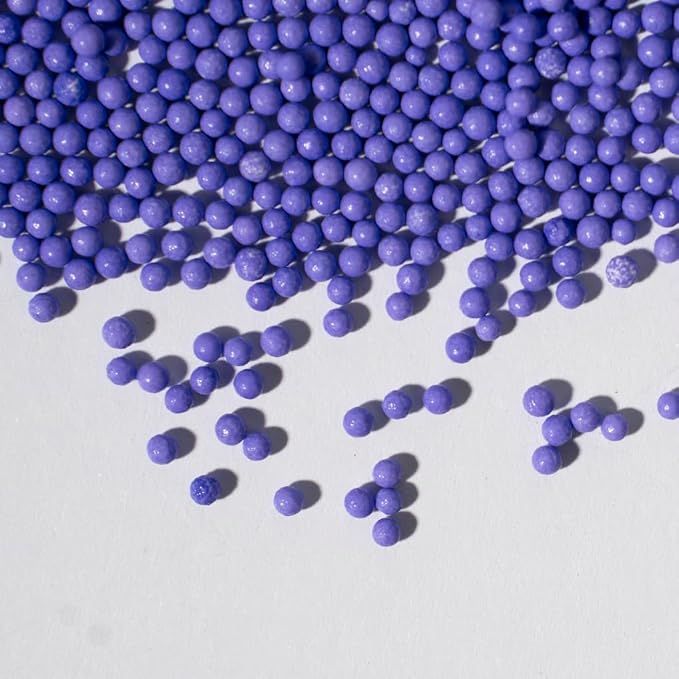Sprinkles, Purple Edible Pearl Sprinkles for Cake Decorations, Baking, Ice Cream, Cookies, Cupcake Topper Edible Pearls Sprinkles - 2mm Matte White Sugar Pearls for Cake Decorating 130g/4.6oz 1 Bottle (2mm purple)