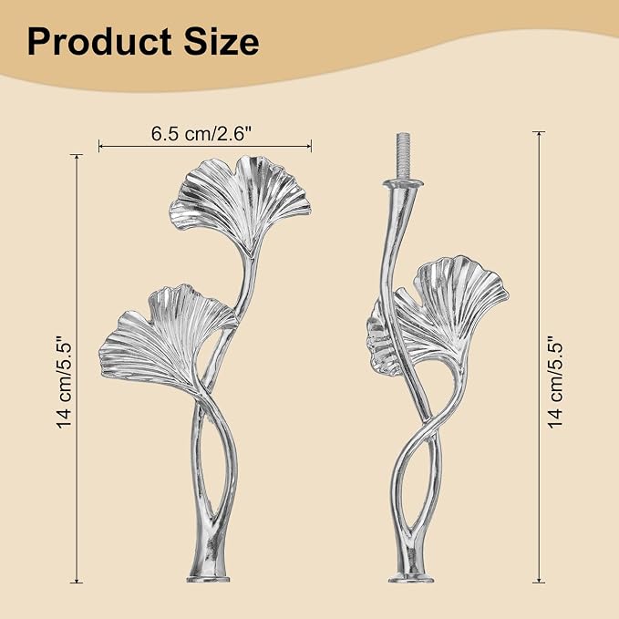 uxcell 2 Tiers Cake Tray Stand Handle 3 Set Metal Cake Stands Holder Cupcake Dessert Plate Hardware Fitting Holder Rod Stand Handle for Wedding Party Festival Cake Plate, Silver (Flower)