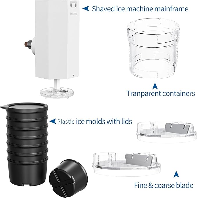 Shaved Ice Attachment for KitchenAid Stand Mixer, Snow Cone Maker for KitchenAid with 8 Ice Molds, Stainless Steel Blade Ice Shaver Attachment for Kitchen Aid Mixer