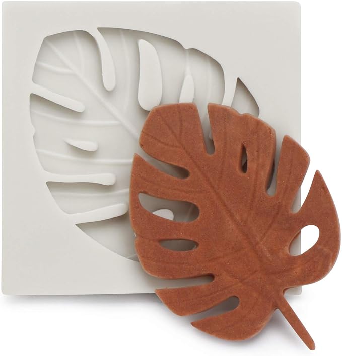 Beasea Leaf Fondant Silicone Mold, 4pcs Leaf Soap Mold Rose Clay Molds Maple Pattern Mold Candy Chocolate Cake Decorating Molds for Sugar Craft