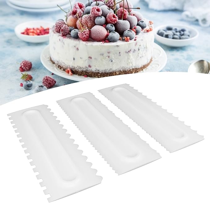 Cake Cutter Cake Decorating Kit 3Pcs / Set Cream Scraper Plastic Scraper Fondant Cake Modeling Tool for Dessert Decoration