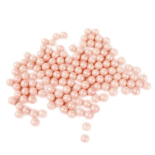 O'Creme Pink-Ivory Edible Sugar Pearls Cake Decorating Supplies for Bakers: Cookie, Cupcake & Icing Toppings, Beads Sprinkles For Baking, Certified, Candy Sugar Ball Accents (6mm, 8 Oz)