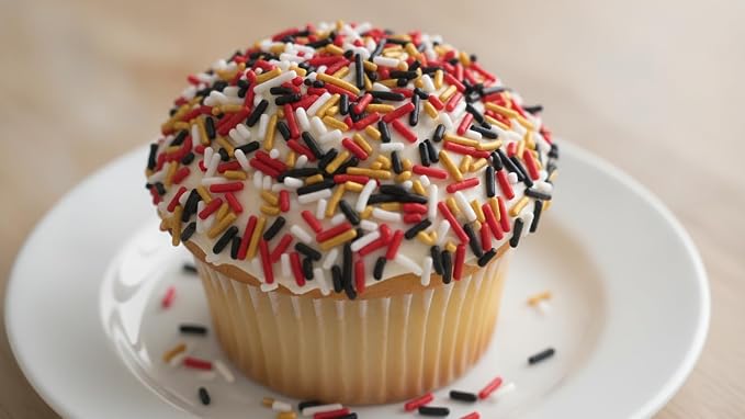 NCS San Francisco Game Day Red, Black, White & Gold Jimmies Edible Sprinkles – Cupcake, Cake & Cookie Decorations, 7 oz