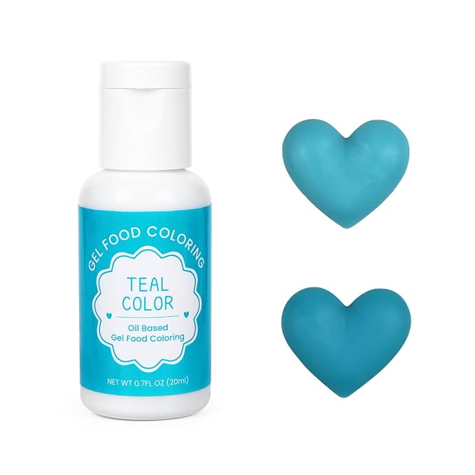 Oil Based Food Coloring for Chocolate, 20ml Edible Teal Oil Based Food Coloring Gel for Cake Decorating, Sugar, Candy Melts, Baking, Cookies, Icing Frosting, Meringues, Cream- 0.7 Fl. Oz(Teal)